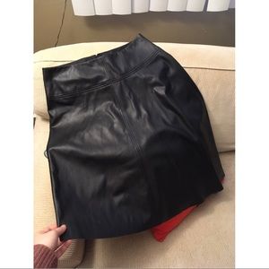 Black leather skirt